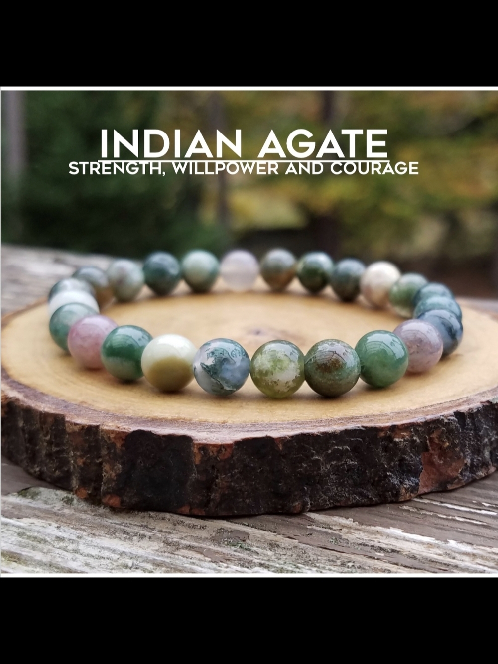 Earthy Natural Handmade Indian Agate Braclet! - Picture 3 of 3